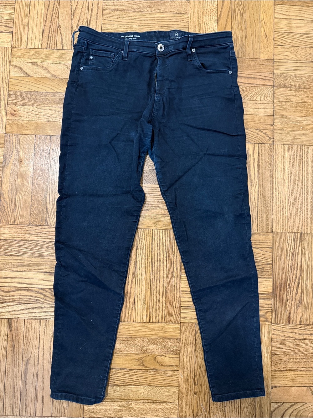 Ag Adriano Goldschmied Dark Navy Super Skinny Ankle Jeans